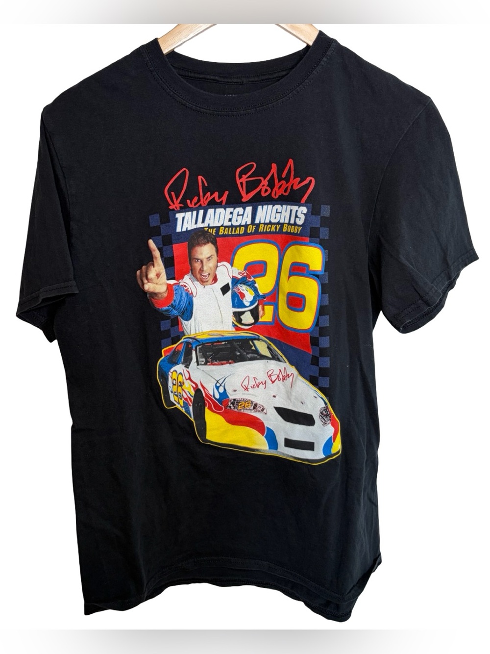 Hybrid Apparel Ricky Bobby Talladega nights black movie tee medium
